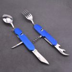 OEM 8 en 1 outil de Camping couleur personnalisée poignée en aluminium cuillère fourchette tire-bouchon HF-A106ALL