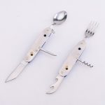 OEM 8 en 1 outil de Camping couleur personnalisée poignée en aluminium cuillère fourchette tire-bouchon HF-A106ALL