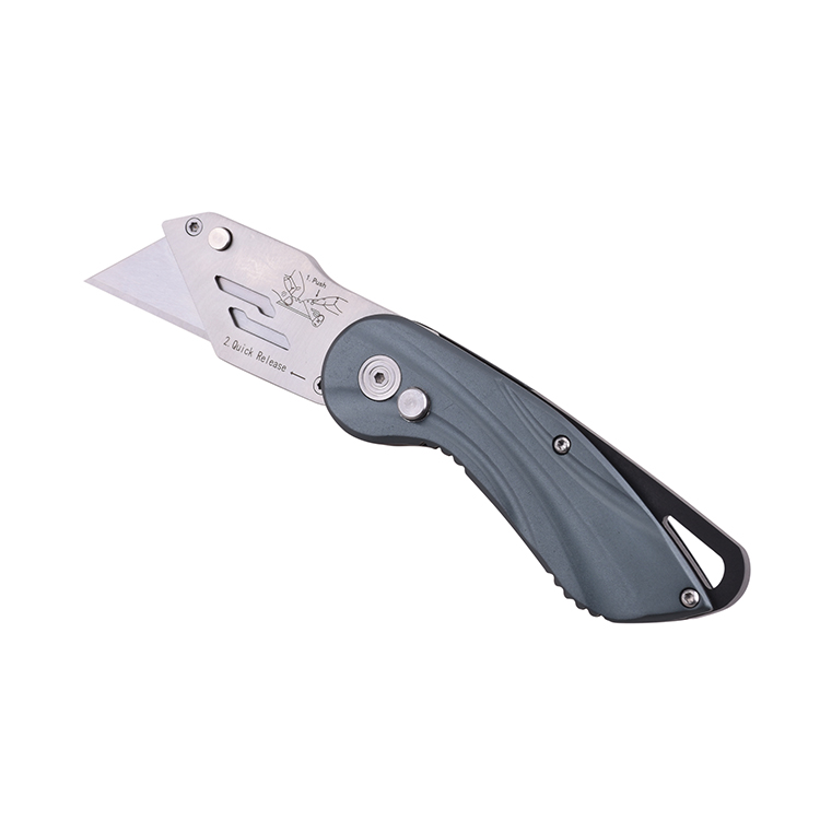 Pemotong utilitas OEM SK5 pisau yang dapat diganti Gagang Aluminium 2 in 1 HF-KL027-3