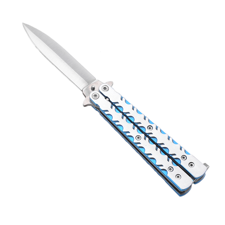 Couteau papillon OEM EDC lame personnalisée manche en acier inoxydable léger JLD-C-27BS