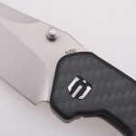 Pisau EDC Shieldon, TP01A Ronin, pisau M390, serat karbon dan pegangan Titanium 6AL4V, kunci bingkai bersarang, desain Tepe Designs (USA)