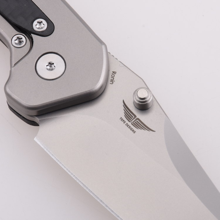 Pisau EDC Shieldon, TP01A Ronin, pisau M390, serat karbon dan pegangan Titanium 6AL4V, kunci bingkai bersarang, desain Tepe Designs (USA)