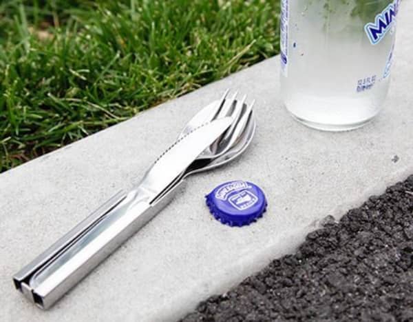 A functional set that can functionally carry 3 cutlery points + bottle opener, Shieldon