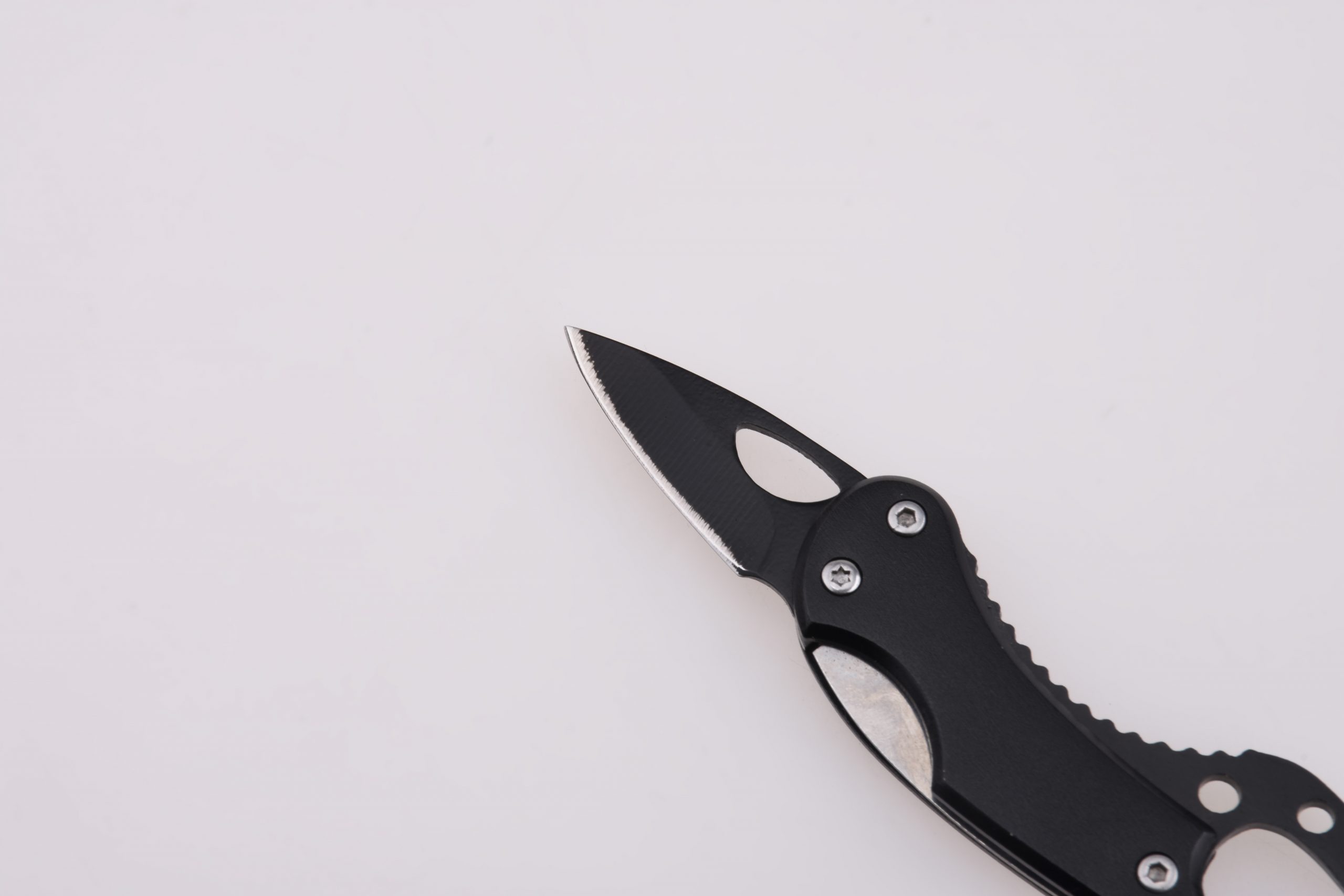 Mosquetón OEM 2 en 1, herramienta portátil, hoja pequeña, mango de aluminio multicolor, JLD-002