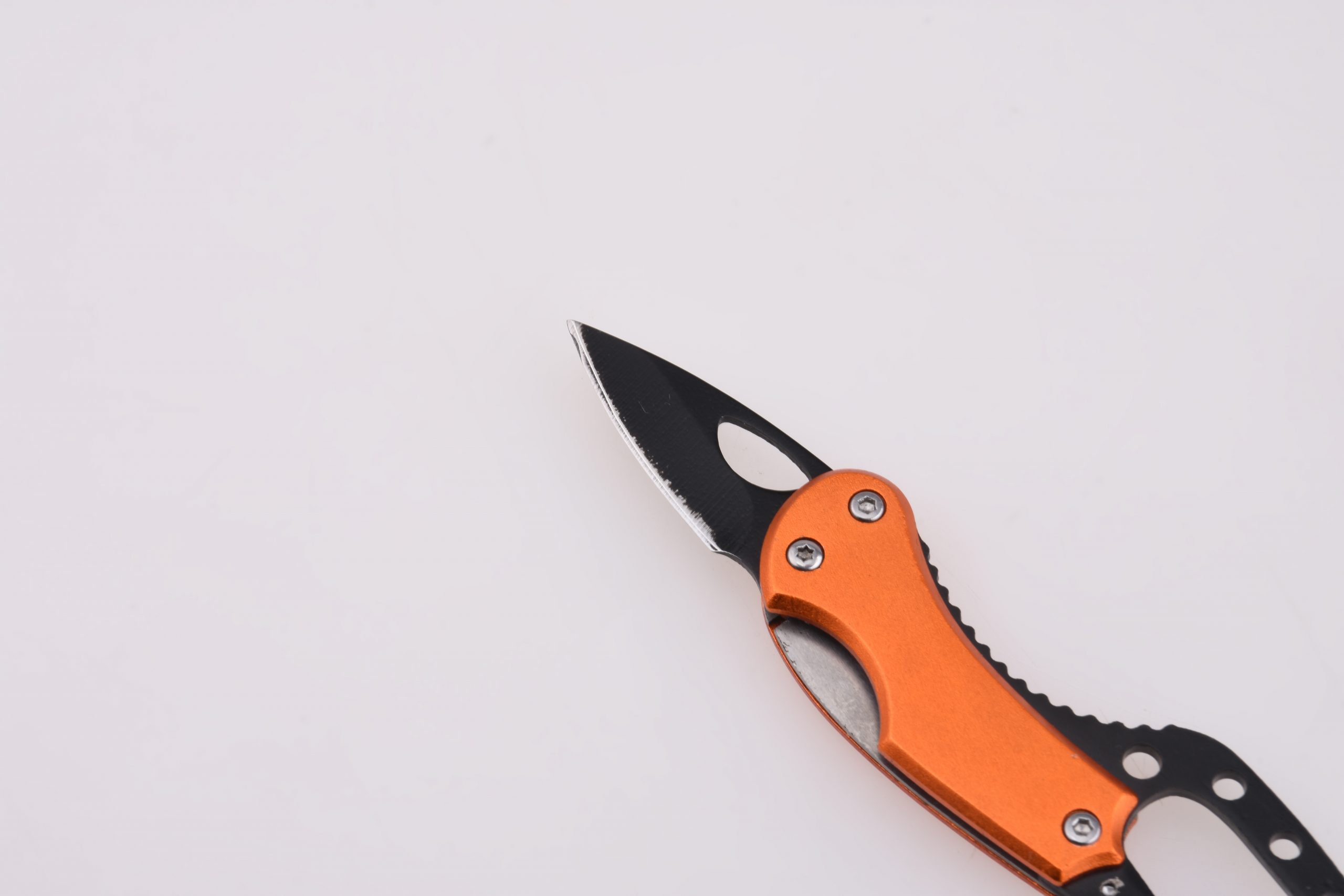 Mosquetón OEM 2 en 1, herramienta portátil, hoja pequeña, mango de aluminio multicolor, JLD-002