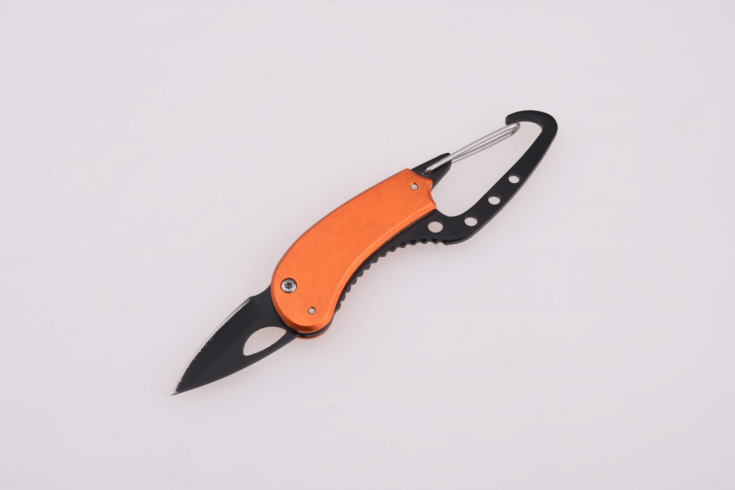 Mosquetón OEM 2 en 1, herramienta portátil, hoja pequeña, mango de aluminio multicolor, JLD-002