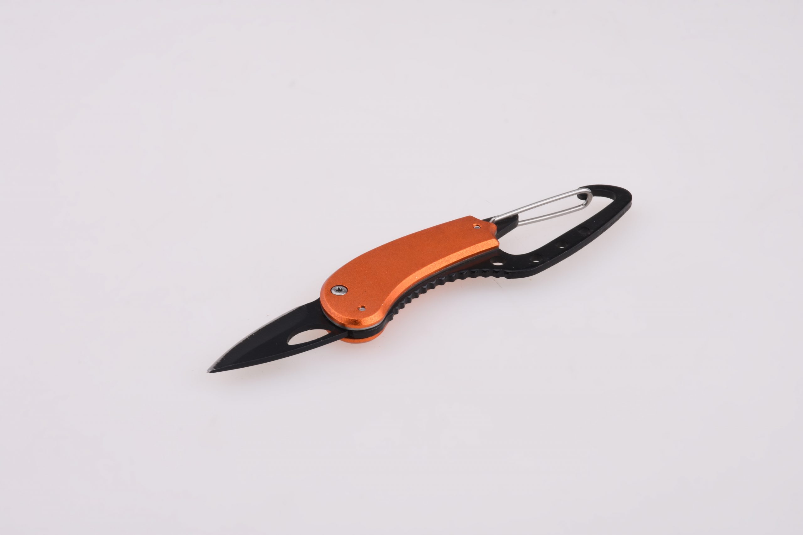 Mosquetón OEM 2 en 1, herramienta portátil, hoja pequeña, mango de aluminio multicolor, JLD-002