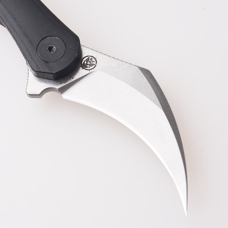 Cuchillo Shieldon EDC, guadaña DC01A, hoja de 154 CM, mango G10 y Micarta, bloqueo de revestimiento anidado, diseño DC Blades (EE. UU.) 08