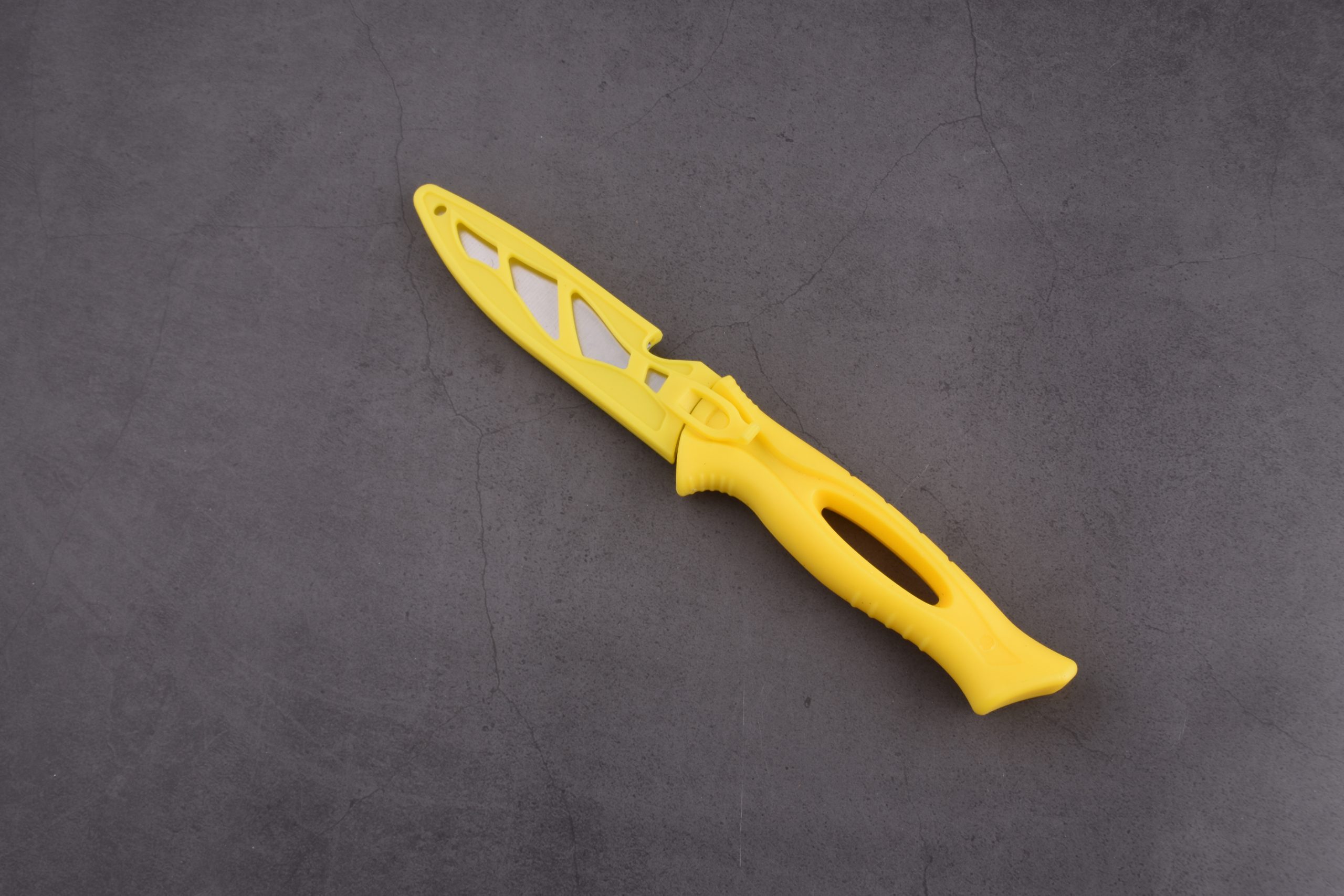Coltello da pesca fisso OEM Lama 3Cr13 Manico in PP con guaina in PP giallo FX-22652-A 01