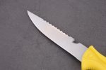 Couteau de pêche fixe OEM 3Cr13 Lame PP Poignée avec gaine PP jaune FX-22652-A
