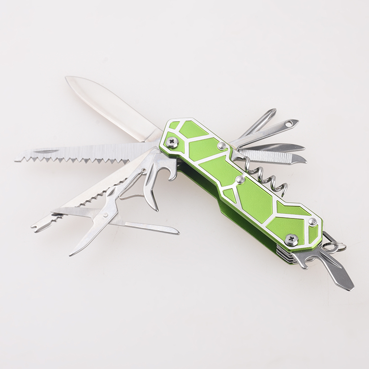 OEM 15 in 1 army knife different aluminum color handle gift present outdoor use HF-KO5011AL2-1