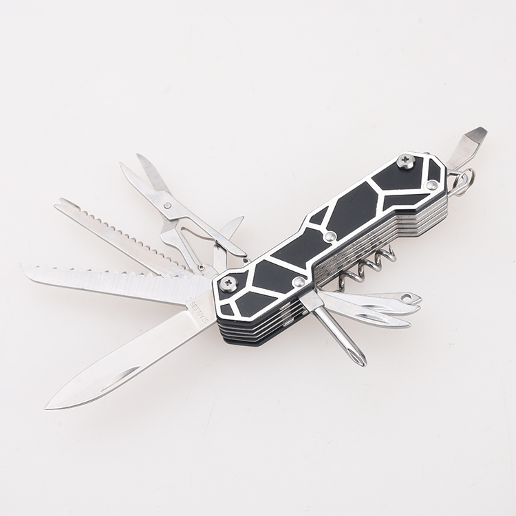 OEM 15 in 1 coltellino color alluminio manico vintage EDC strumento esterno HF-KO5011AL2-2