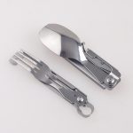 OEM camping tool multi-functions 6 in 1 knife corkscrew detachable spoon fork HF-GHKS002