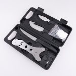OEM fishing knife set 9 function sa 1 case blades sharpener glove outdoor activity kit ZY-FKS26-07