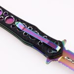 OEM 접는 나이프 3Cr 블레이드 알루마이트 알루미늄 핸들 레인보우 티타늄 코팅 마감 LS-2567