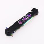 OEM 접는 나이프 3Cr 블레이드 알루마이트 알루미늄 핸들 레인보우 티타늄 코팅 마감 LS-2567