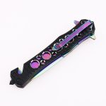 OEM 접는 나이프 3Cr 블레이드 알루마이트 알루미늄 핸들 레인보우 티타늄 코팅 마감 LS-2567