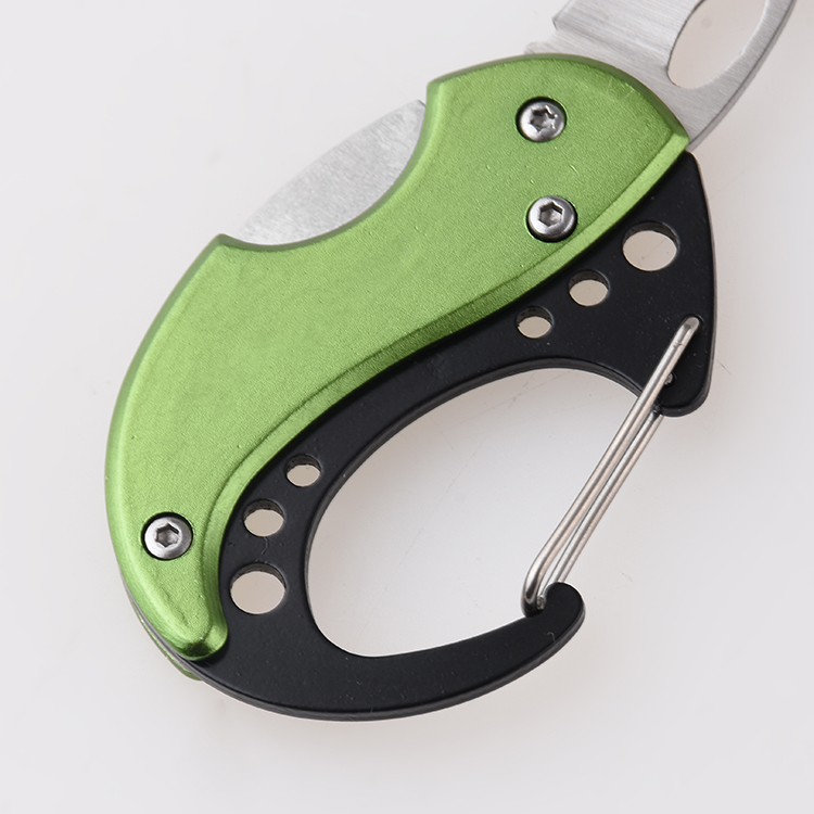 OEM Pisau kunci Cannabiner pisau mini set hadiah pelbagai warna cincin kunci aluminium anodized JLD-KC20B