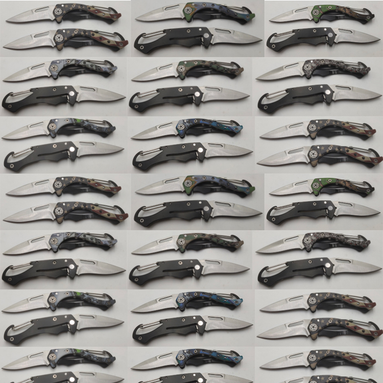 Conjunto de facas de bloqueio de liner OEM Canabiner presente de campanha de mercado portátil pequena lâmina buraco chave JLD-KC30
