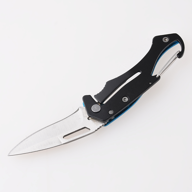 OEM Canabiner cuchillo aluminio anodizado mango hoja portátil al aire libre clip para llave JLD-KC30