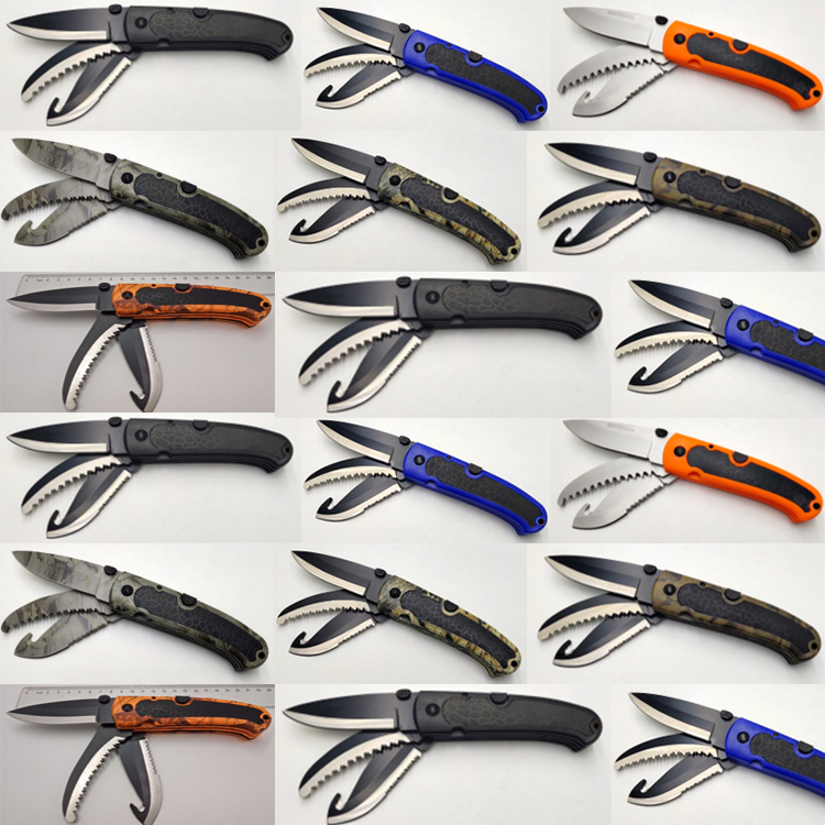 OEM 접는 나이프 잠금 장치 3개 블레이드 1개 야외 커터 톱 거트 후크 톱니 모양 블레이드 JLD-C383