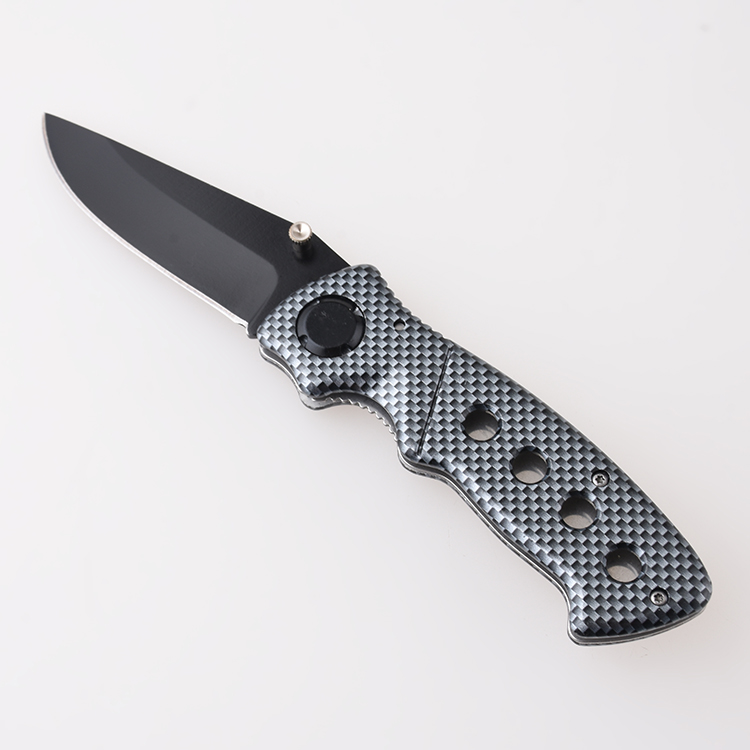 OEM Folding knife blackened blade camouflage cladding handle thumb stud open JLD-YJ109
