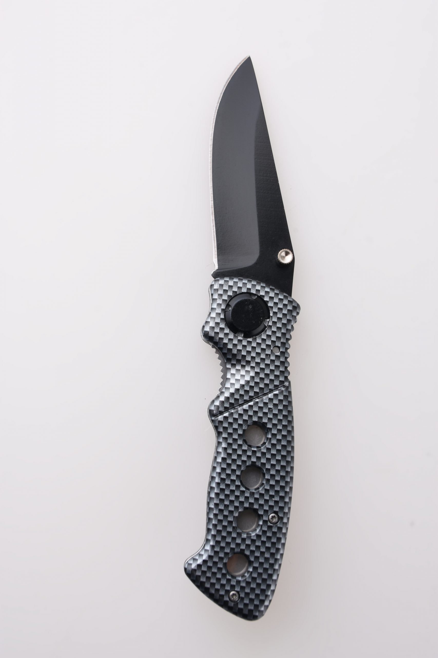 OEM Folding knife blackened blade camouflage cladding handle thumb stud open JLD-YJ109