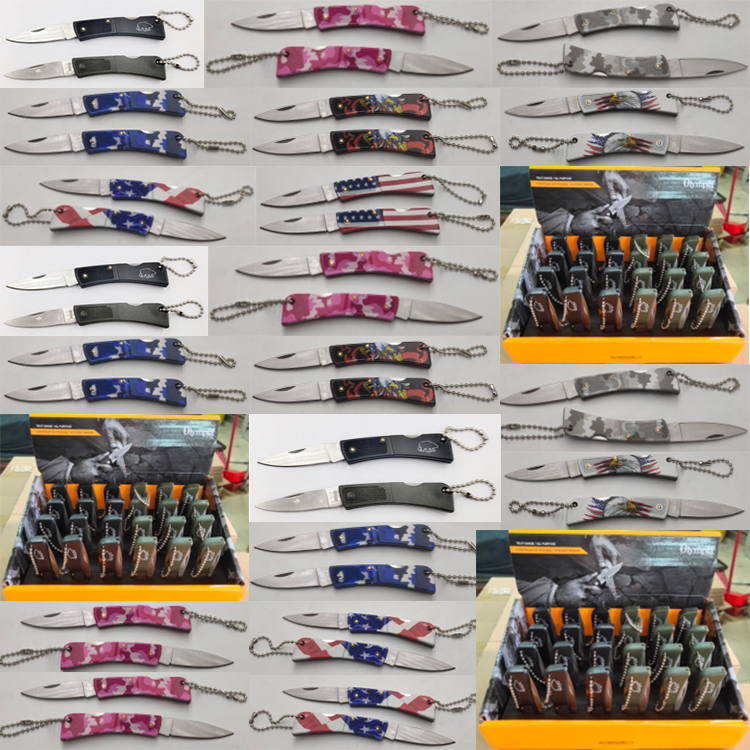 Набор складных ножей OEM, мини-портативный замок, кольцо для ключей, шнурок для ногтей, торговая марка JLD-YK722
