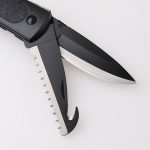 OEM Folding knife PP+TPR handle multi-purposes 3 in 1 lock 3Cr blade saw gut hook JLD-C-282