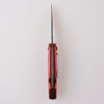 OEM Lipat pisau lapisan merah stainless steel + pegangan plastik pisau bergerigi lockback HF-KS19