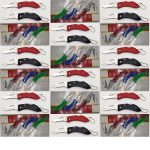 OEM Folding knife set portable plastic handle multi-color figures free conbination JLD-YK733