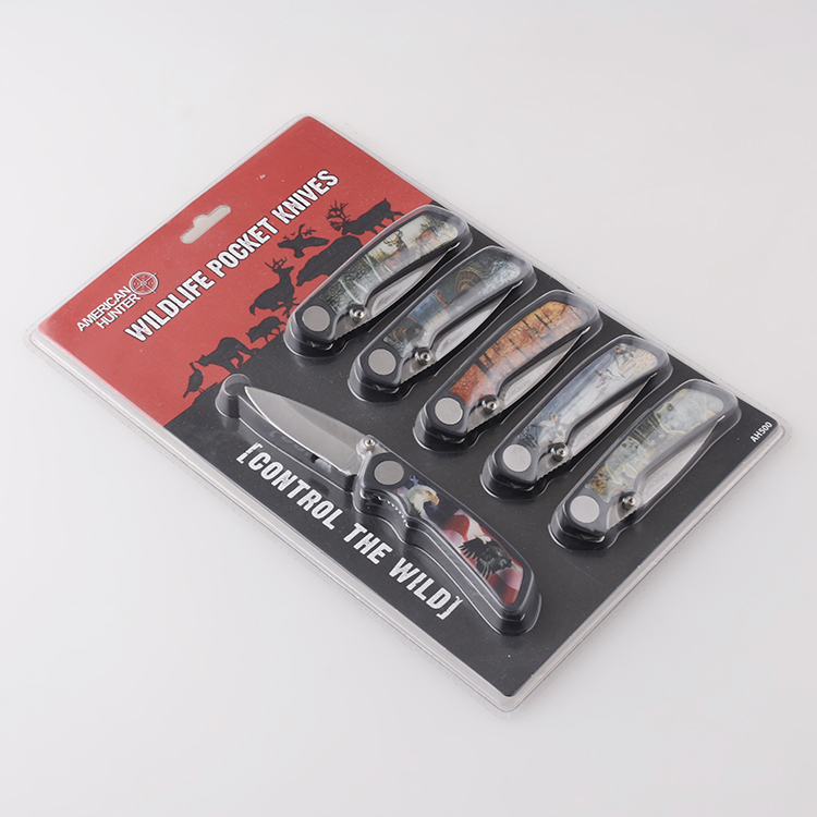 OEM Folding knife set wildlike small pocket knives decoration optional handle figures JLD-C-003