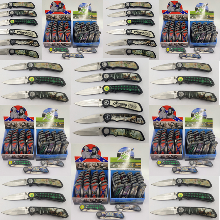 Ensemble de couteaux pliants OEM sauvages petits couteaux de poche décoration poignée en option chiffres JLD-C-003