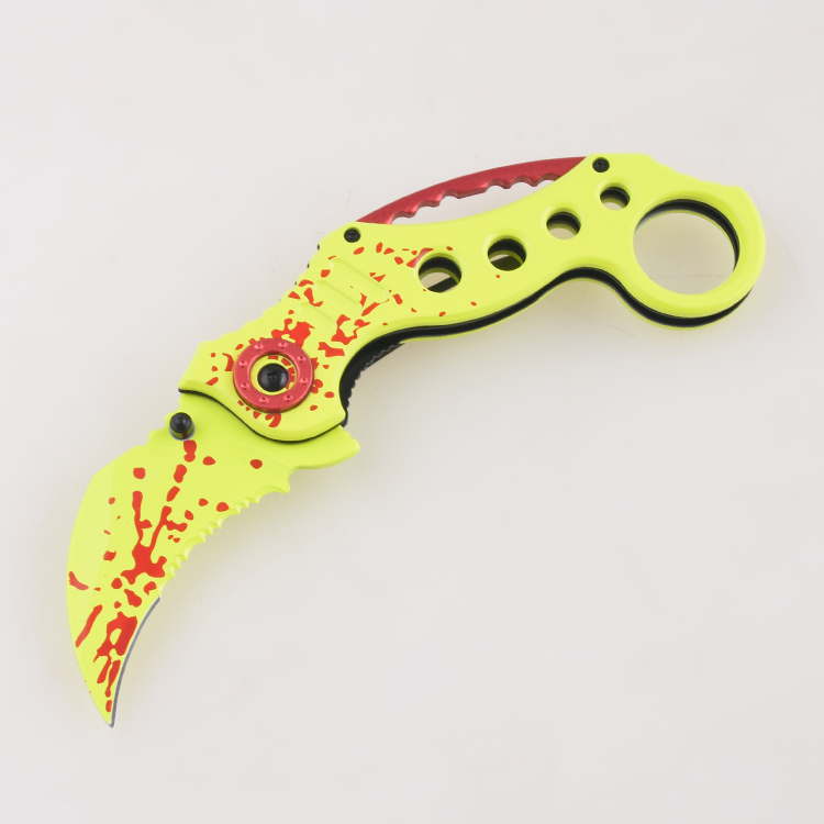 Coltelli pieghevoli OEM Hawkbill lama rivestimento in acciaio inossidabile con rivestimento per la stampa del coltello a collo di blocco FR-0501