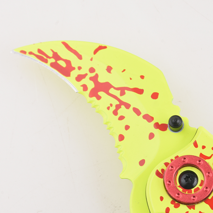 Coltelli pieghevoli OEM Hawkbill lama rivestimento in acciaio inossidabile con rivestimento per la stampa del coltello a collo di blocco FR-0501