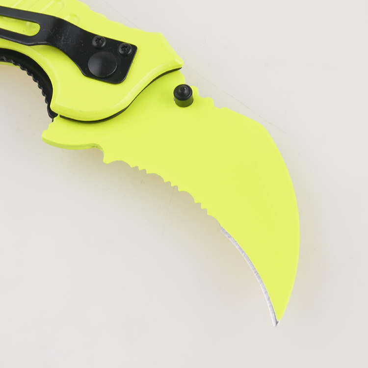 Pisau lipat OEM Hawkbill blade stainless steel liner lock neck knife printing cladding FR-0501