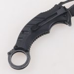 Складные ножи OEM Hawkbill, шейка лезвия, полузубчатая, черненая, стоунвош, FR-0502