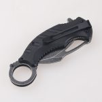 Складные ножи OEM Hawkbill, шейка лезвия, полузубчатая, черненая, стоунвош, FR-0502