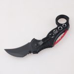 OEM na natitiklop na mga kutsilyo na itim na Hawkbill point neck blade pivot aluminum anodized ring FR-0503