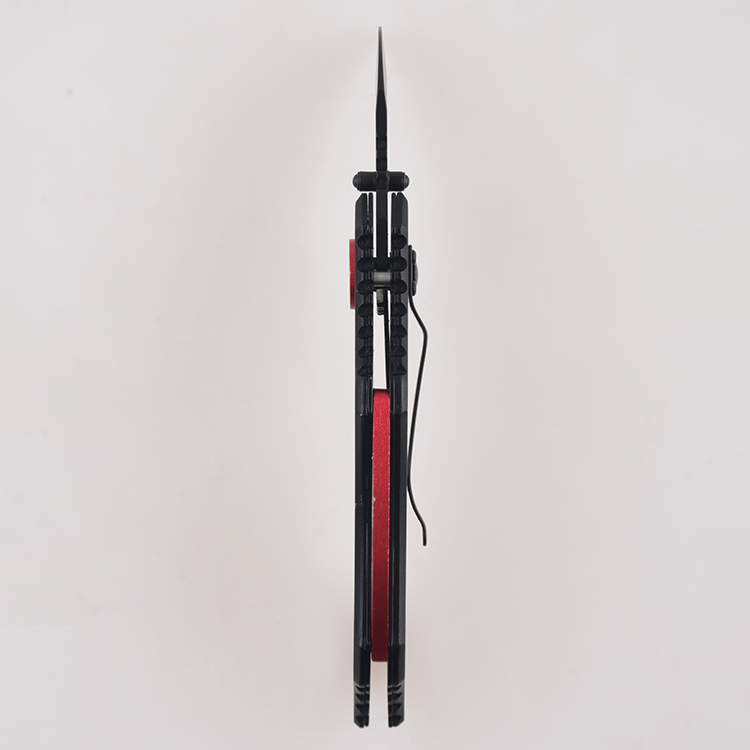 OEM folding knives blackened Hawkbill point neck blade pivot aluminum anodized ring FR-0503