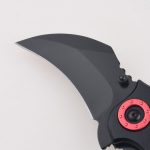 OEM na natitiklop na mga kutsilyo na itim na Hawkbill point neck blade pivot aluminum anodized ring FR-0503