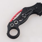 OEM na natitiklop na mga kutsilyo na itim na Hawkbill point neck blade pivot aluminum anodized ring FR-0503