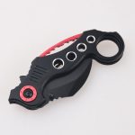 OEM na natitiklop na mga kutsilyo na itim na Hawkbill point neck blade pivot aluminum anodized ring FR-0503