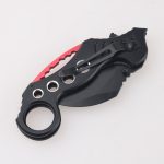OEM na natitiklop na mga kutsilyo na itim na Hawkbill point neck blade pivot aluminum anodized ring FR-0503