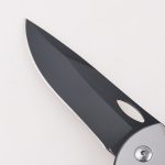 Складные ножи OEM, черненое лезвие, нержавеющая сталь, деревянная инкрустированная ручка, отверстие для большого пальца, открытое FR-0516