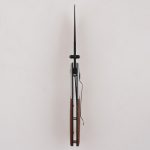 Facas dobráveis OEM lâmina enegrecida aço inoxidável cor de madeira cabo de polegar aberto FR-0515
