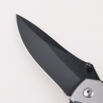 Couteaux pliants OEM lame noircie couleur acier inoxydable manche en bois bouton de pouce ouvert FR-0515