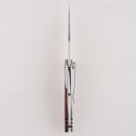 Cuchillos plegables OEM con punta de clip de hoja de ranura de sangre de acero inoxidable con mango de madera FR-0509