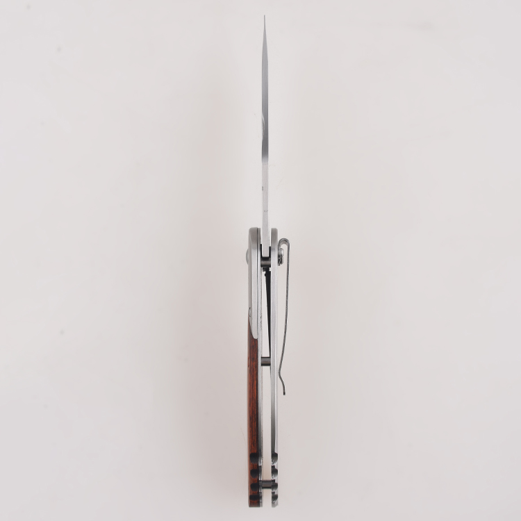 OEM Lipat pisau alur darah pisau klip titik stainless steel dengan gagang kayu FR-0509