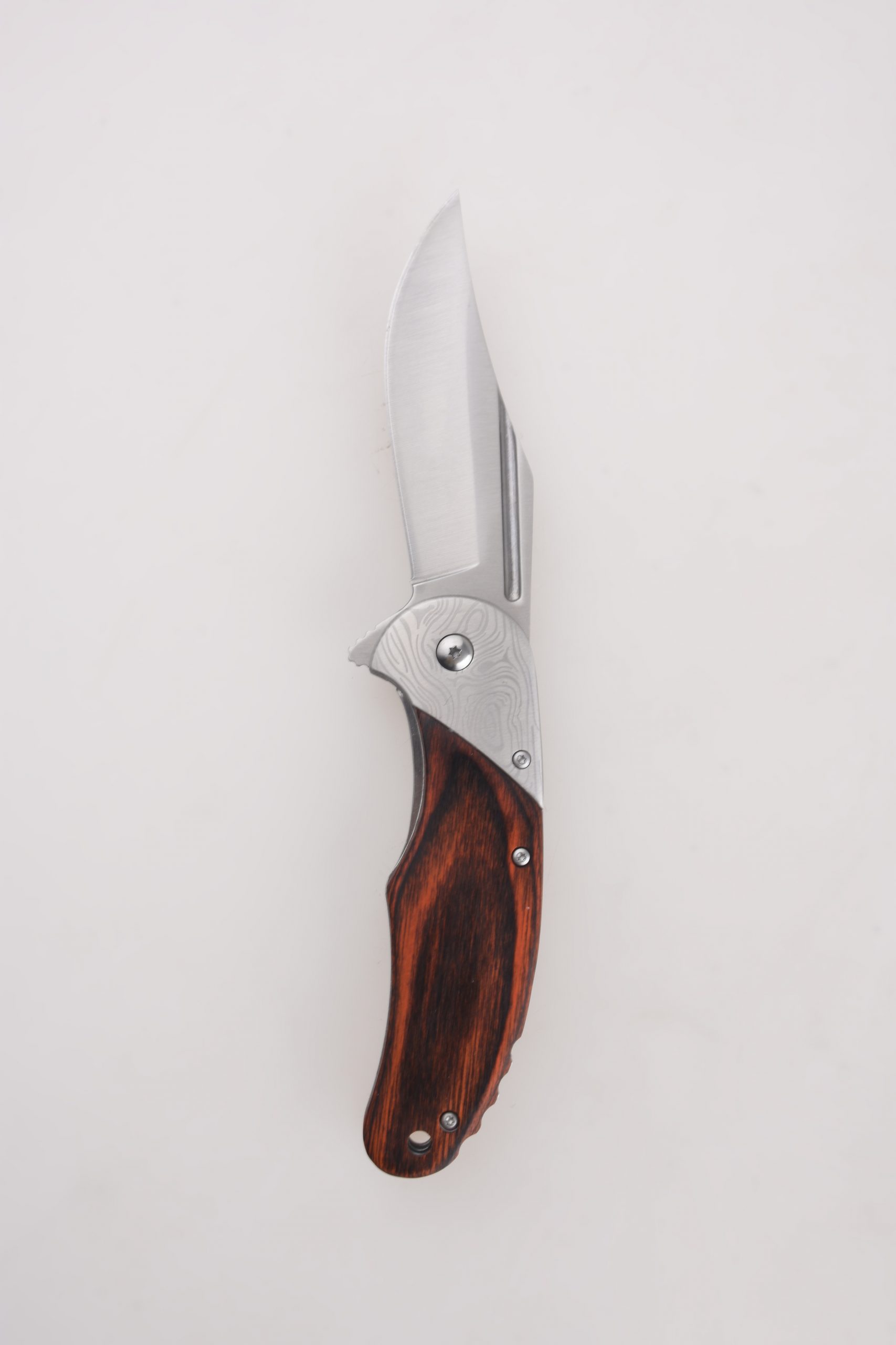 OEM Lipat pisau alur darah pisau klip titik stainless steel dengan gagang kayu FR-0509